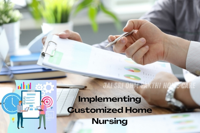 Professionals from Jai Sri Ohm Sakthi Home Care in Coimbatore reviewing patient charts and developing personalized care plans to implement customized home nursing services, ensuring tailored healthcare solutions for each individual