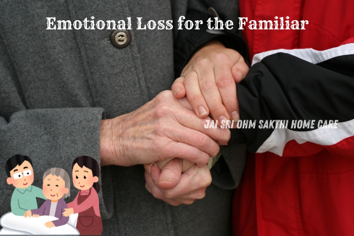 A close-up of three hands clasping together, symbolizing support and connection during times of emotional loss. This image reflects the compassionate approach of Jai Sri Ohm Sakthi Home Care in Coimbatore, addressing the emotional needs of families caring for loved ones. It emphasizes the importance of empathy and support in home nursing and caregiving.